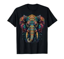Bunter Elefant | psychedelische Kunst Trippy Hippie Herren Damen T-Shirt von Colorful Psychedelic Art Animals Tees and Gifts