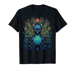 Bunter Pfau | psychedelische Kunst Trippy Hippie Mädchen Frauen T-Shirt von Colorful Psychedelic Art Animals Tees and Gifts