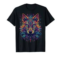 Colorful Wolf | Psychedelic Art Trippy Hippie Männer Frauen T-Shirt von Colorful Psychedelic Art Animals Tees and Gifts