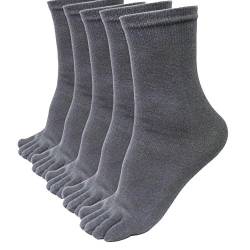 Colorful(TM 5 Paar Männer Sport Laufen Fünf Finger Zehensocken Elastic Short Soild Socken,Marine/Grau/Dunkelgrau (Grau) von Colorful