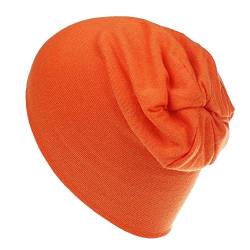 Colorful Unisex Baby Mütze Hat Beanie Kinder Hüte Jersy Slouch Jungen Mädchen Kleinkinder Long Mütze Unifarbe Baumwolle Trend (Orange) von Colorful