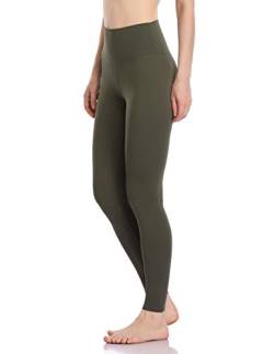 Colorfulkoala Frauen Butterweich hoch taillierte Yoga-Hose in voller Länge Leggings (XL, Olive Grün) von Colorfulkoala