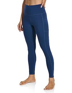 Colorfulkoala Women's High Waisted Tummy Control Workout Leggings 7/8 Länge Yoga Pants mit Taschen (S, Mitternachtsblau) von Colorfulkoala