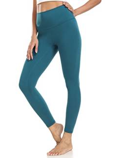 Colorfulkoala Women's High Waisted Tummy Control Workout Leggings 7/8 Length Ultra Soft Yoga Pants 25" (L, Dark Teal) von Colorfulkoala