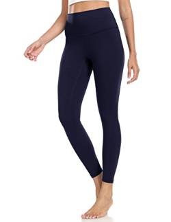 Colorfulkoala Women's High Waisted Tummy Control Workout Leggings 7/8 Length Ultra Soft Yoga Pants 25" (L, Navy) von Colorfulkoala