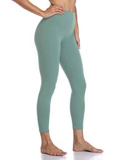 Colorfulkoala Women's High Waisted Tummy Control Workout Leggings 7/8 Length Ultra Soft Yoga Pants 25" (M, Smoky Green) von Colorfulkoala