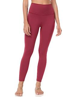 Colorfulkoala Women's High Waisted Tummy Control Workout Leggings 7/8 Length Ultra Soft Yoga Pants 25" (S, Rose Red) von Colorfulkoala