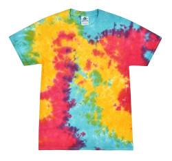 Colortone Batik-T-Shirts für Damen und Herren, Multi Rainbow, L von Colortone