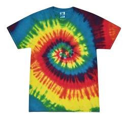 Colortone Batik-T-Shirts für Damen und Herren, Reactive Rainbow, 3X-Groß von Colortone