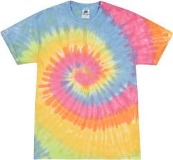 Colortone Unisex Batik Kinder T-Shirt 'Swirl' | Batik Shirt 92-158 mit verschiedenen Mustern | Flower Power Kleidung Jungs Mädchen aus Baumwolle | Handgefärbtes Batik Design | Eternity, M (140-146) von Colortone