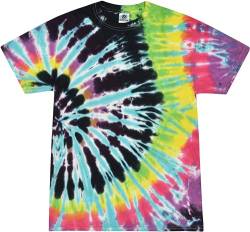 Colortone Unisex Batik Kinder T-Shirt 'Swirl' | Batik Shirt 92-158 mit verschiedenen Mustern | Flower Power Kleidung Jungs Mädchen aus Baumwolle | Handgefärbtes Batik Design | Flashback, M (140-146) von Colortone