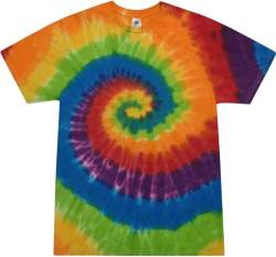 Colortone Unisex Batik Kinder T-Shirt 'Swirl' | Batik Shirt 92-158 mit verschiedenen Mustern | Flower Power Kleidung Jungs Mädchen aus Baumwolle | Handgefärbtes Batik Design | Prism, 4Y (104) von Colortone