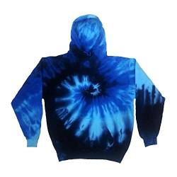 Colortone Unisex Batik Pullover 'Rainbow' | Hoodie Batik S - 3XL mit verschiedenen Mustern | Flower Power Kleidung Damen Herren aus Baumwolle | Handgefärbtes Batik Design | Blue Ocean, 3XL von Colortone