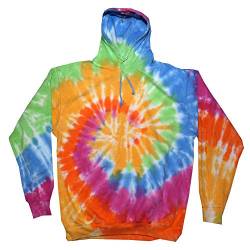 Colortone Unisex Batik Pullover 'Rainbow' | Hoodie Batik S - 3XL mit verschiedenen Mustern | Flower Power Kleidung Damen Herren aus Baumwolle | Handgefärbtes Batik Design | Eternity, L von Colortone