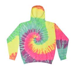 Colortone Unisex Batik Pullover 'Rainbow' | Hoodie Batik S - 3XL mit verschiedenen Mustern | Flower Power Kleidung Damen Herren aus Baumwolle | Handgefärbtes Batik Design | Minty Rainbow, M von Colortone