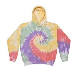 Colortone Unisex Batik Pullover 'Rainbow' | Hoodie Batik S - 3XL mit verschiedenen Mustern | Flower Power Kleidung Damen Herren aus Baumwolle | Handgefärbtes Batik Design | Zen Rainbow, S von Colortone