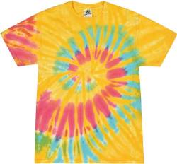 Colortone Unisex Batik T-Shirt 'Swirl' | Batik Shirt S - 5XL mit verschiedenen Mustern | Flower Power Kleidung Damen Herren aus Baumwolle | Handgefärbtes Batik Design | Aurora, M von Colortone