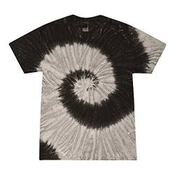 Colortone Unisex Batik T-Shirt 'Swirl' | Batik Shirt S - 5XL mit verschiedenen Mustern | Flower Power Kleidung Damen Herren aus Baumwolle | Handgefärbtes Batik Design | Black Rainbow, L von Colortone