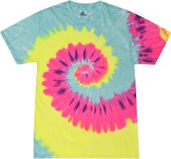 Colortone Unisex Batik T-Shirt 'Swirl' | Batik Shirt S - 5XL mit verschiedenen Mustern | Flower Power Kleidung Damen Herren aus Baumwolle | Handgefärbtes Batik Design | Blast, 3XL von Colortone
