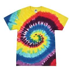 Colortone Unisex Batik T-Shirt 'Swirl' | Batik Shirt S - 5XL mit verschiedenen Mustern | Flower Power Kleidung Damen Herren aus Baumwolle | Handgefärbtes Batik Design | Carnival, XL von Colortone