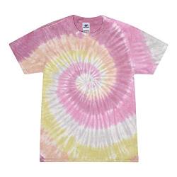 Colortone Unisex Batik T-Shirt 'Swirl' | Batik Shirt S - 5XL mit verschiedenen Mustern | Flower Power Kleidung Damen Herren aus Baumwolle | Handgefärbtes Batik Design | Desert Rose, L von Colortone