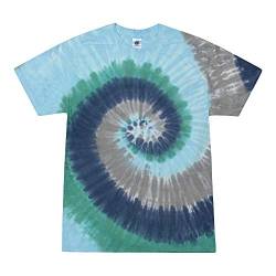 Colortone Unisex Batik T-Shirt 'Swirl' | Batik Shirt S - 5XL mit verschiedenen Mustern | Flower Power Kleidung Damen Herren aus Baumwolle | Handgefärbtes Batik Design | Earth, XXL von Colortone
