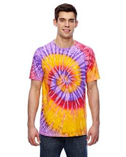 Colortone Unisex Batik T-Shirt 'Swirl' | Batik Shirt S - 5XL mit verschiedenen Mustern | Flower Power Kleidung Damen Herren aus Baumwolle | Handgefärbtes Batik Design | Festival, XL von Colortone