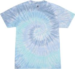 Colortone Unisex Batik T-Shirt 'Swirl' | Batik Shirt S - 5XL mit verschiedenen Mustern | Flower Power Kleidung Damen Herren aus Baumwolle | Handgefärbtes Batik Design | Lagoon, 5XL von Colortone