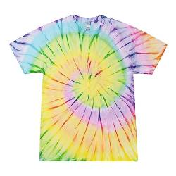 Colortone Unisex Batik T-Shirt 'Swirl' | Batik Shirt S - 5XL mit verschiedenen Mustern | Flower Power Kleidung Damen Herren aus Baumwolle | Handgefärbtes Batik Design | Lollypop, S von Colortone