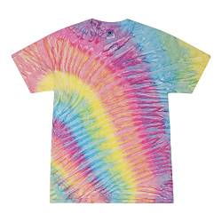 Colortone Unisex Batik T-Shirt 'Swirl' | Batik Shirt S - 5XL mit verschiedenen Mustern | Flower Power Kleidung Damen Herren aus Baumwolle | Handgefärbtes Batik Design | Meadow, 3XL von Colortone