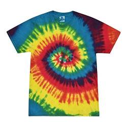 Colortone Unisex Batik T-Shirt 'Swirl' | Batik Shirt S - 5XL mit verschiedenen Mustern | Flower Power Kleidung Damen Herren aus Baumwolle | Handgefärbtes Batik Design | Rainbow, S von Colortone