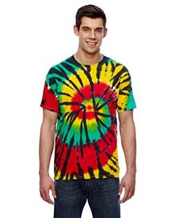 Colortone Unisex Batik T-Shirt 'Swirl' | Batik Shirt S - 5XL mit verschiedenen Mustern | Flower Power Kleidung Damen Herren aus Baumwolle | Handgefärbtes Batik Design | Rasta Web, S von Colortone