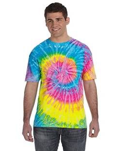 Colortone Unisex Batik T-Shirt 'Swirl' | Batik Shirt S - 5XL mit verschiedenen Mustern | Flower Power Kleidung Damen Herren aus Baumwolle | Handgefärbtes Batik Design | Saturn, M von Colortone