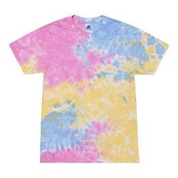 Colortone Unisex Batik T-Shirt 'Swirl' | Batik Shirt S - 5XL mit verschiedenen Mustern | Flower Power Kleidung Damen Herren aus Baumwolle | Handgefärbtes Batik Design | Sherbet, XXL von Colortone