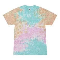Colortone Unisex Batik T-Shirt 'Swirl' | Batik Shirt S - 5XL mit verschiedenen Mustern | Flower Power Kleidung Damen Herren aus Baumwolle | Handgefärbtes Batik Design | Snow Cone, L von Colortone