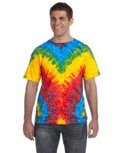 Colortone Unisex Batik T-Shirt 'Swirl' | Batik Shirt S - 5XL mit verschiedenen Mustern | Flower Power Kleidung Damen Herren aus Baumwolle | Handgefärbtes Batik Design | Woodstock, M von Colortone