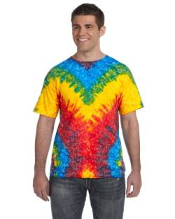 Colortone Unisex Batik T-Shirt 'Swirl' | Batik Shirt S - 5XL mit verschiedenen Mustern | Flower Power Kleidung Damen Herren aus Baumwolle | Handgefärbtes Batik Design | Woodstock, XXL von Colortone