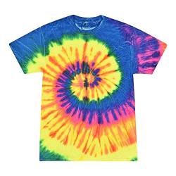 Colortone - Unisex Batik T-Shirt 'Swirl' - Neon Rainbow/M von Colortone