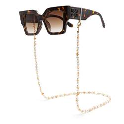 Colours & Beauty Brillenkette beige mit Perlenkugeln Damen | Brillenband mit Perlen | Brillenkette Perlen | Sonnenbrillen Kette | Sonnenbrille Band | Boho Kette Brille von Colours & Beauty