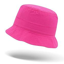Colours & Beauty Bucket Hat Jungen und Mädchen 4-6 Jahre Pink aus Baumwolle | Fischerhut Kinder | Anglerhut Festival | Sommerhut Strand | Kopfbedeckung Sommer | Sonnenschutz Kopf | Wanderhut von Colours & Beauty