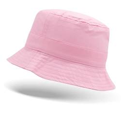 Colours & Beauty Bucket Hat Jungen und Mädchen 6-12 Jahre Rosa aus Baumwolle | Fischerhut Kinder | Anglerhut Festival | Sommerhut Strand | Kopfbedeckung Sommer | Sonnenschutz Kopf | Wanderhut von Colours & Beauty