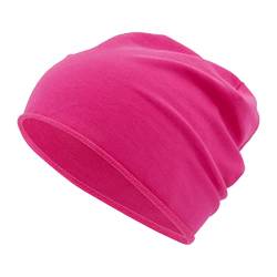 Colours & Beauty Leichte Elastische Beanie Mütze Fuchsie Mädchen und Jungen | Unisex Baumwolle Kopftuch | Sonnenhut Damen | Sport Cap Kinder | Fahrrad Zubehör | Kappe Mädchen | Turban Kinder von Colours & Beauty