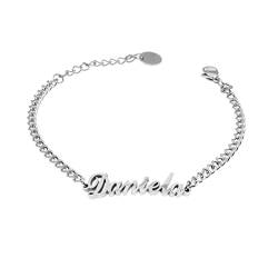 Colours & Beauty Personalisierte Armband Damen mit Namen Daniela aus Edelstahl | Personalisierter Schmuck Mädchen | Namenskette Armbänder | Armreif Damen Silber Gravur | Personalisierte Geschenke von Colours & Beauty