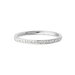 Colours & Beauty Silber und Strass Damenring | Eheringe Männer Frauen | Verlobungsring Paar | Ring Verkleinerung | Partnerringe für Sie und Ihn | Edelstahl Ring von Colours & Beauty