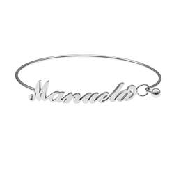 Colours & Beauty Starr Armband Damen mit Name Manuela | Armband mit Namen | Manschette Armreif Silber | Edelstahl Schmuck Damen | Armband mit Gravur Personalisiert von Colours & Beauty