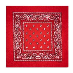 Colours & Beauty rote Bandana Kopftuch Damen Sommer | Bandana Baumwolle | Halstuch Damen | Bandana Herren | Armband Stoff | Stofftaschentücher Damen von Colours & Beauty