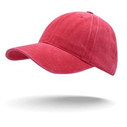 Colours & Beauty rote Vintage Baseball Caps für Damen und Herren verstellbar | Sommerhut Herren | Flexfit Basecap Herren | Cap Damen | Sonnenhut Damen Sommer | Kappe Mädchen | Sport Vintage Cap von Colours & Beauty