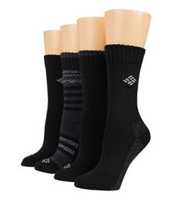 Columbia Damen Damensocken, feuchtigkeitsregulierend, 4 Paar Socken, Schwarz, Einheitsgröße (4er Pack) von Columbia