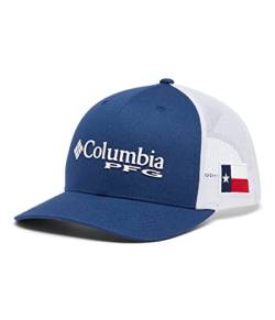 Columbia Damen PFG Logo Mesh Snap Back Cap, Carbon, weiß, Tx Flagge, One Size von Columbia