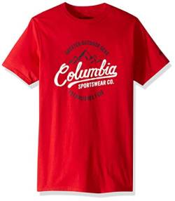Columbia Herren Graphic T-Shirt Hemd, Mountain Red/Volt, Small von Columbia